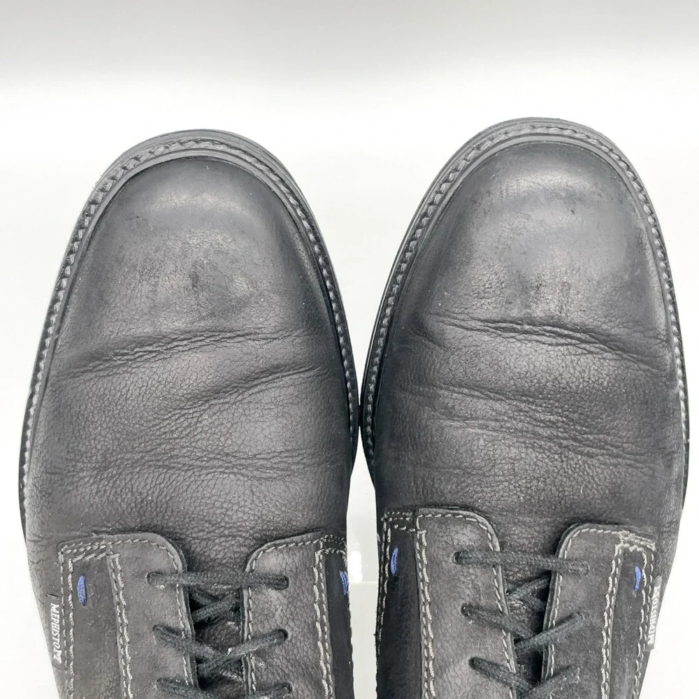 Mephisto Mens 8.5 Waino Oxford Black Leather Derby Shoes Casual Office Comfort